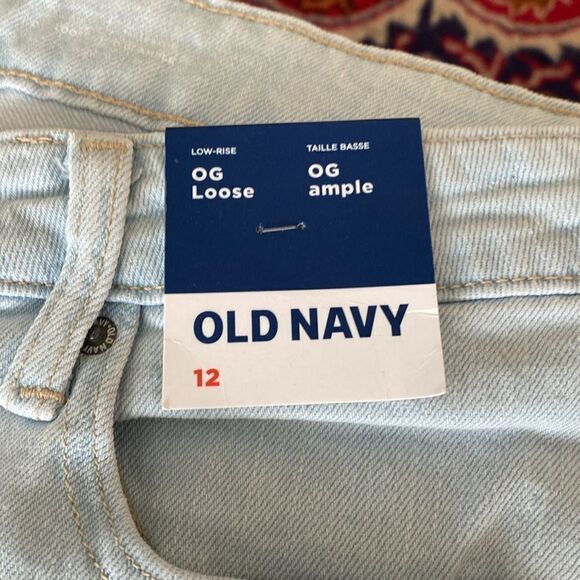 NWT Old Navy OG Loose Low Rise Light Wash Jeans Size 12 - Picture 7 of 9